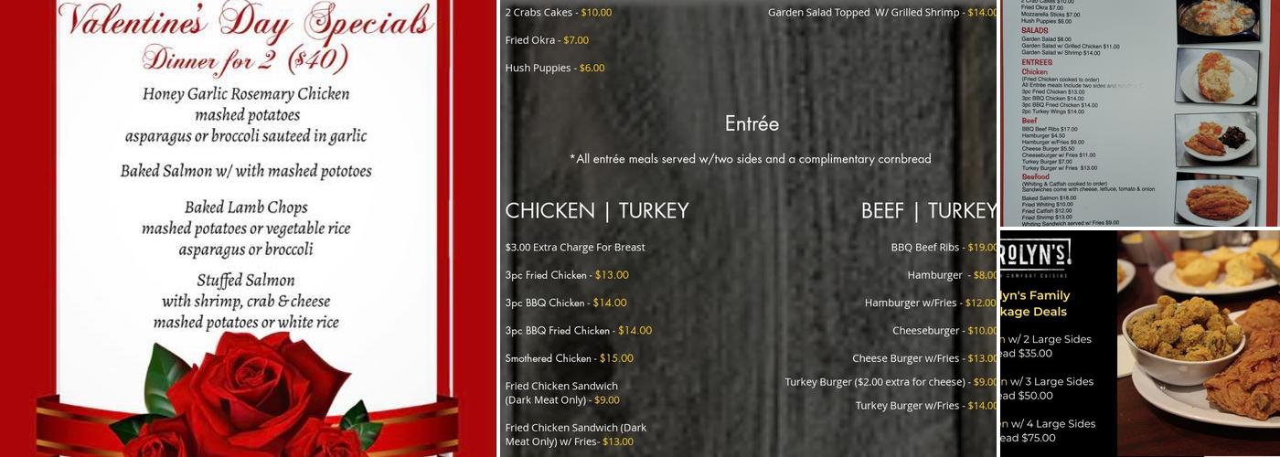 Carolynn’s Kitchen Menu