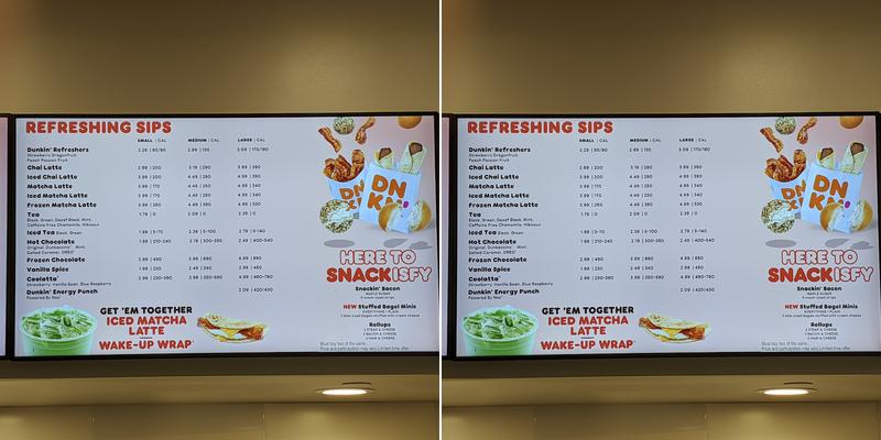 Dunkin' Menu