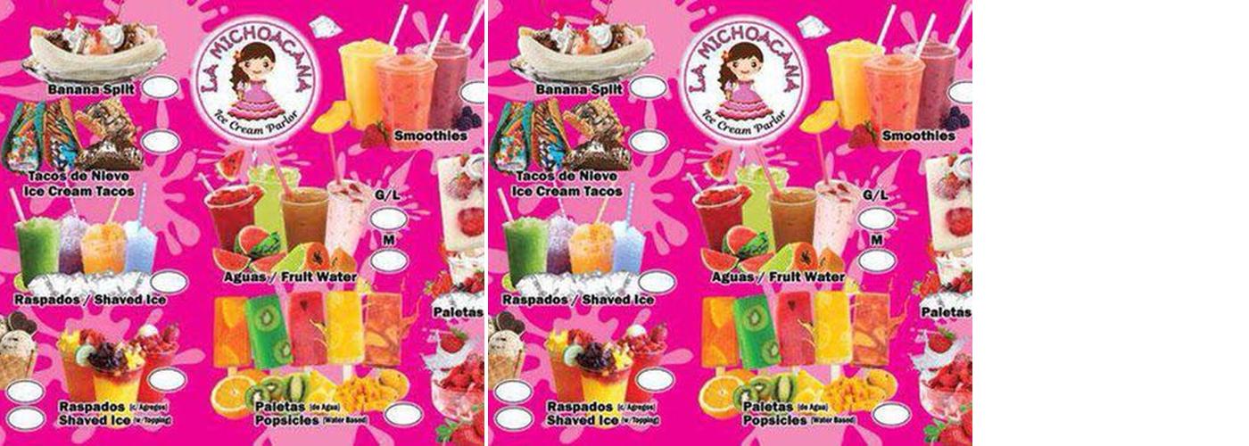 La Michoacana Deliciosa Menu