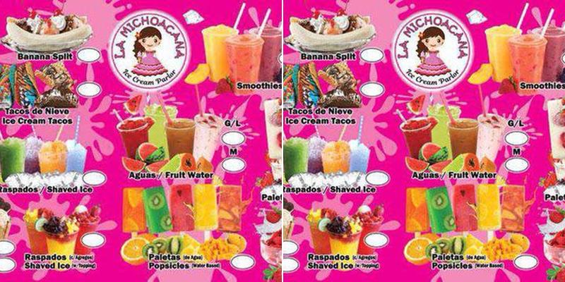 La Michoacana Deliciosa Menu