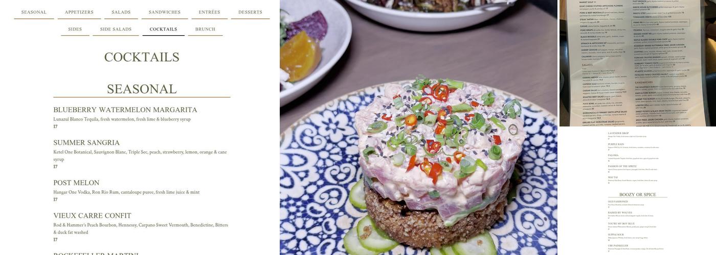 The Goldfinch Restaurant Menu