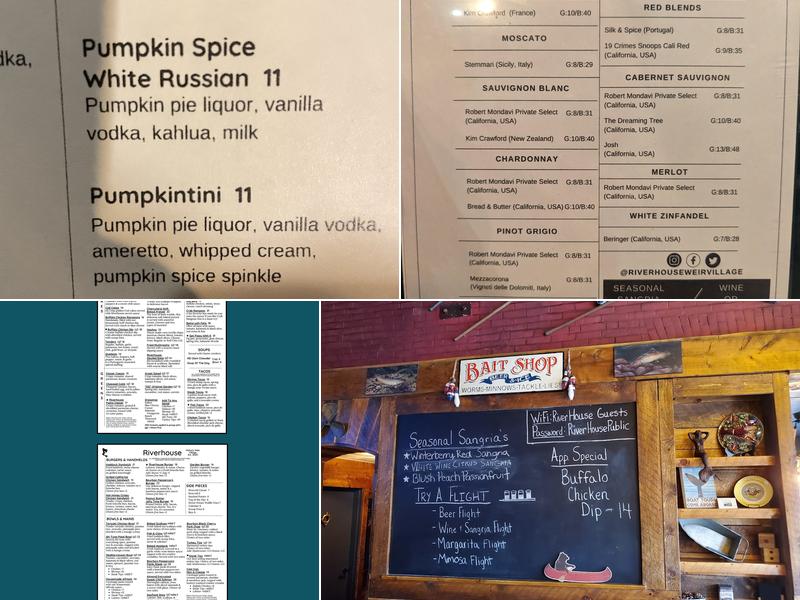 Riverhouse Menu