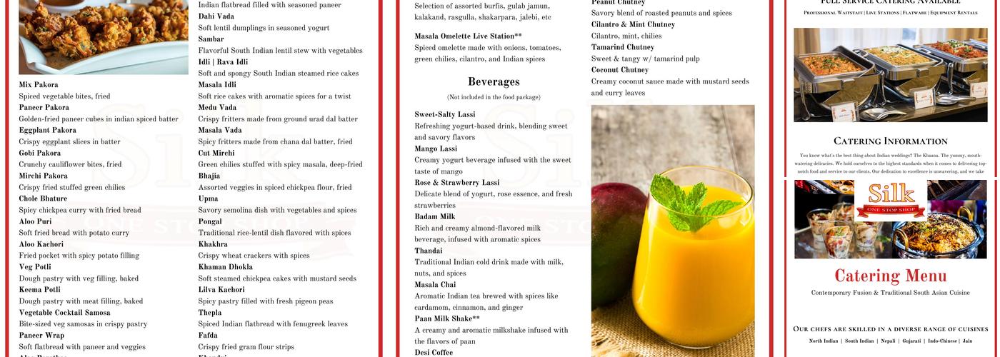 SILK BANQUET AND CATERING Menu