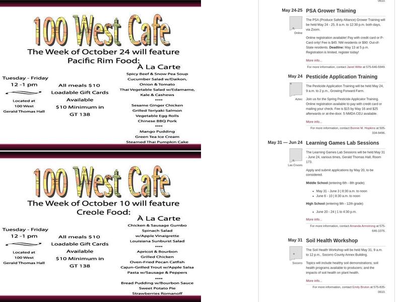 100 West Cafe Menu
