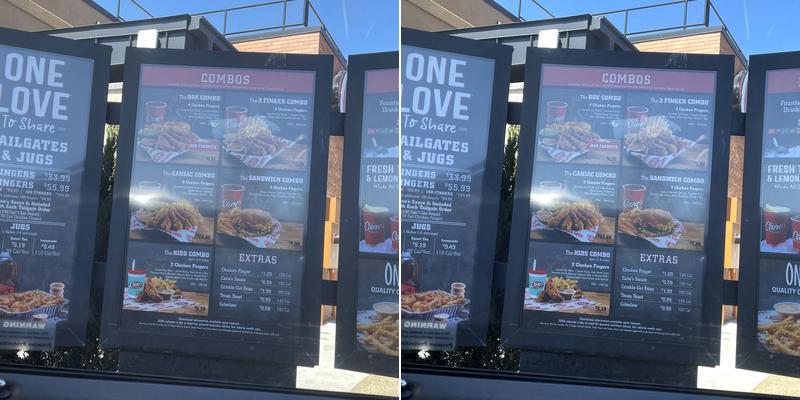 Raising Cane's Chicken Fingers Menu