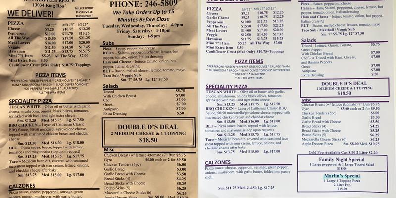 Little Pizza House Menu