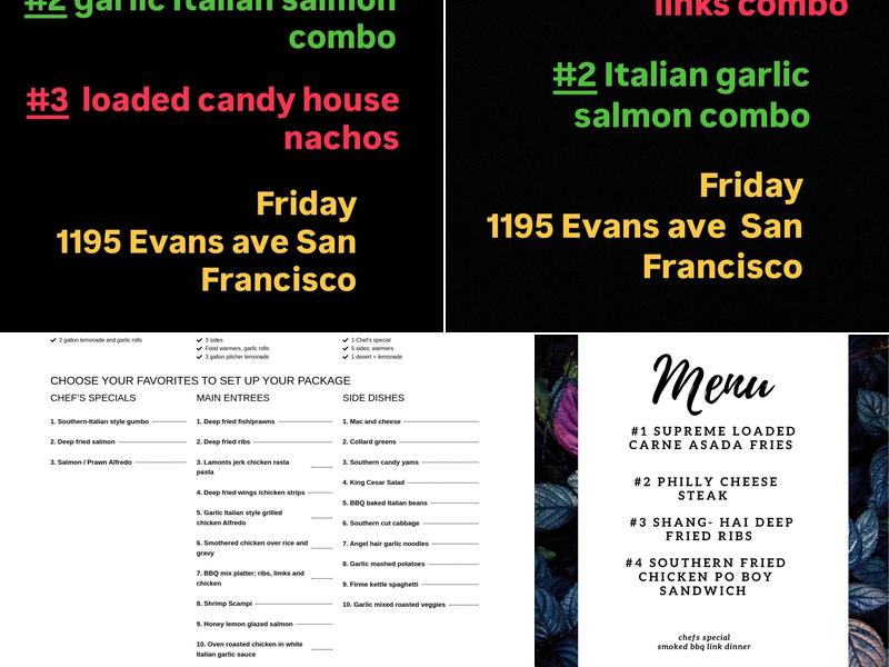 Rome’s Kitchen Menu