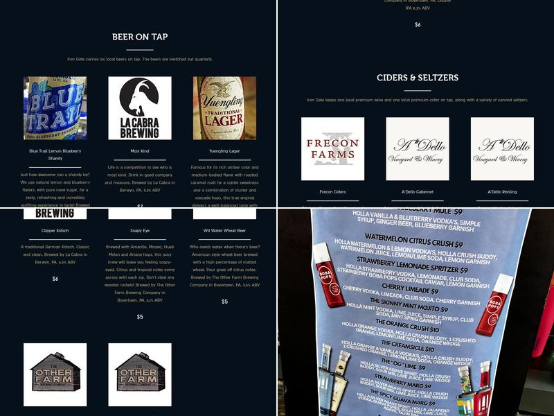 Iron Gate Biergarten Menu