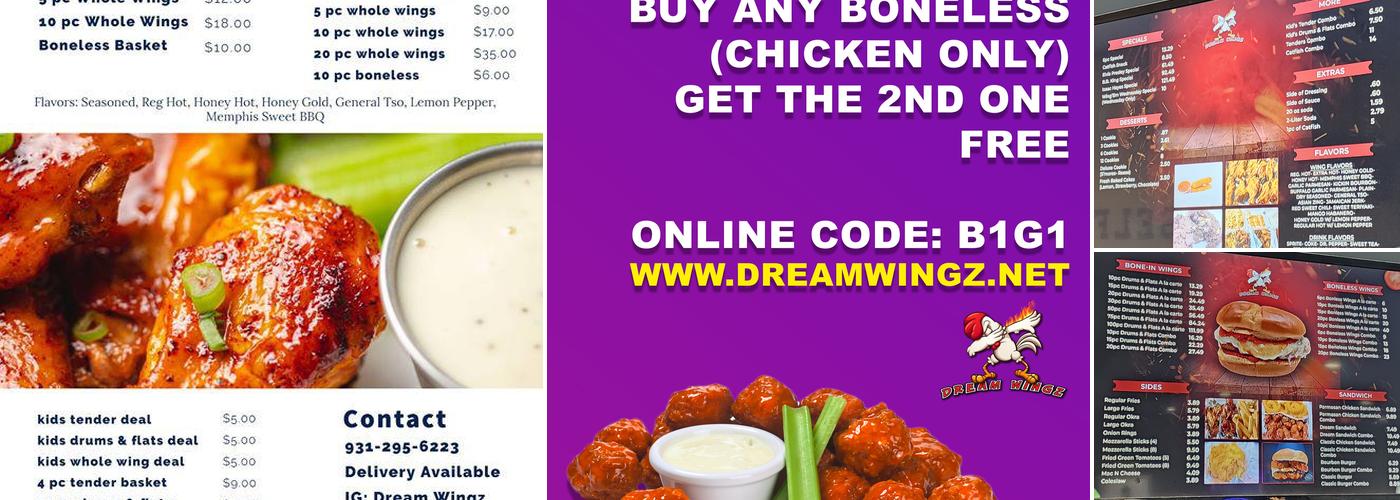 Dream Wingz Menu