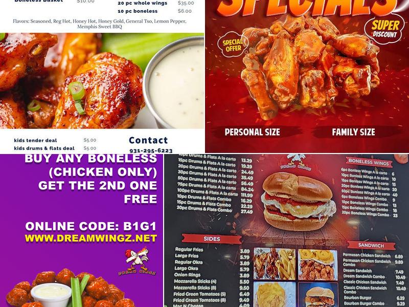Dream Wingz Menu