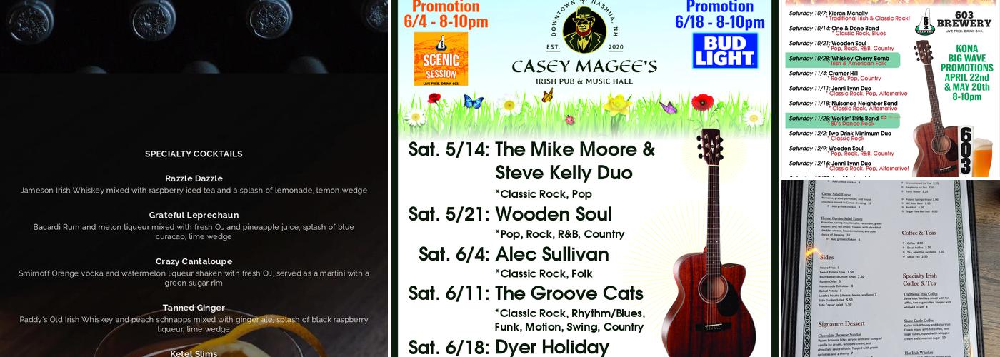 Casey Magee's Irish Pub & Music Hall Menu