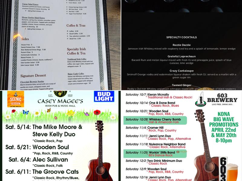 Casey Magee's Irish Pub & Music Hall Menu
