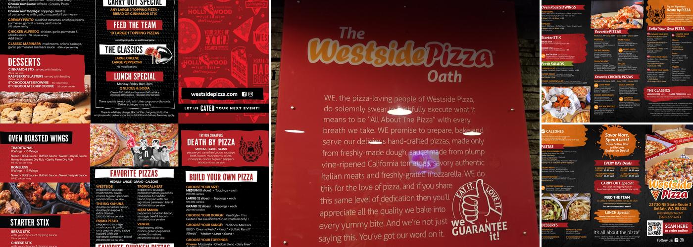 Westside Pizza Menu