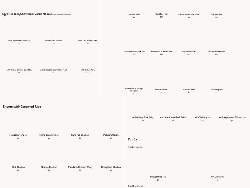 Asian Street Eatery Menu