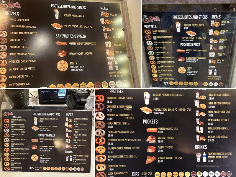 Ben's Soft Pretzels Menu