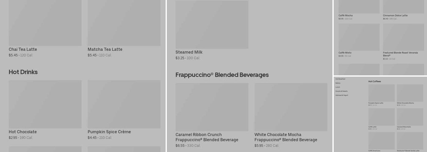 Starbucks Coffee Company Menu