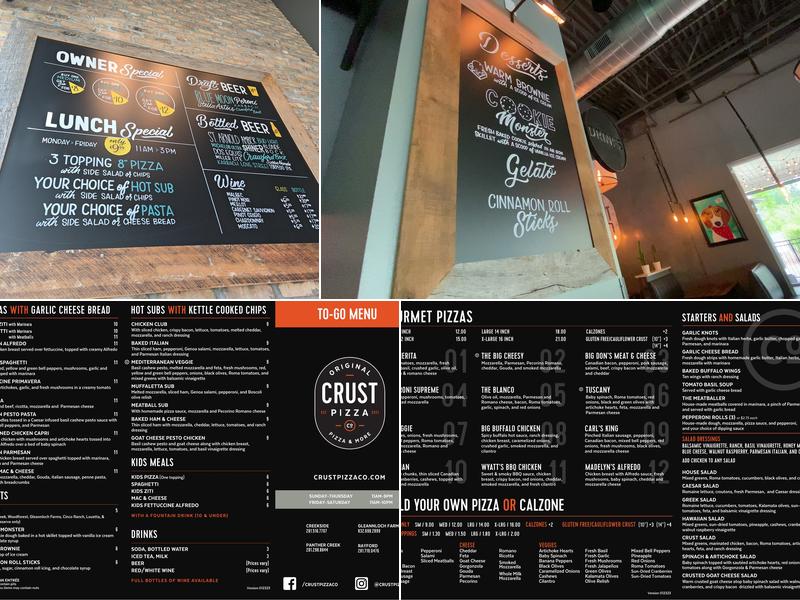 Crust Pizza Co - Harper's Preserve Menu