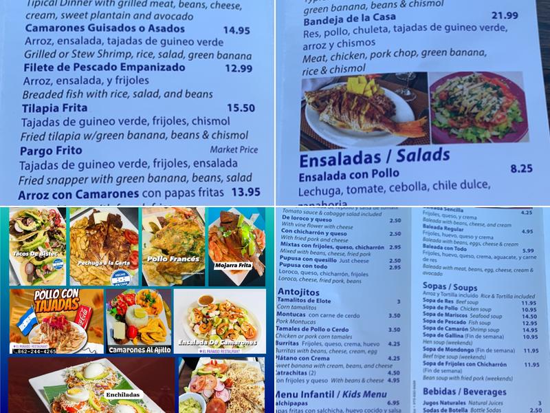 El Paraiso restaurant Menu