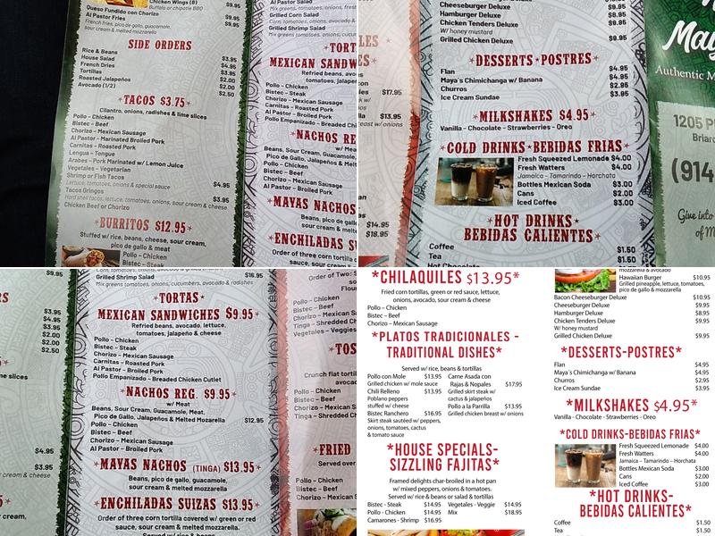 Maya’s Taqueria - Authentic Mexican Food Menu