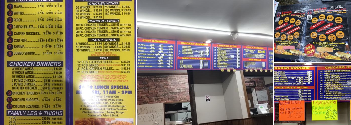 Hook Fish and Chicken Menu