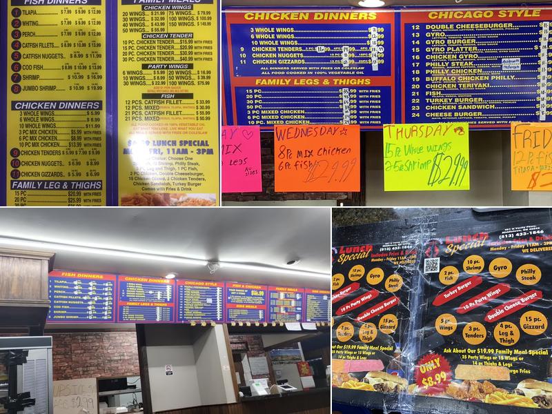 Hook Fish and Chicken Menu