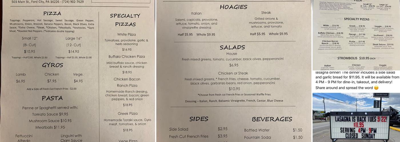 Mario's Menu