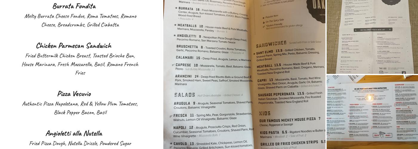 Oakfire Pizza & Italian Menu