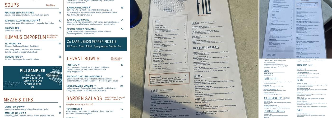 Cafe Fili Menu