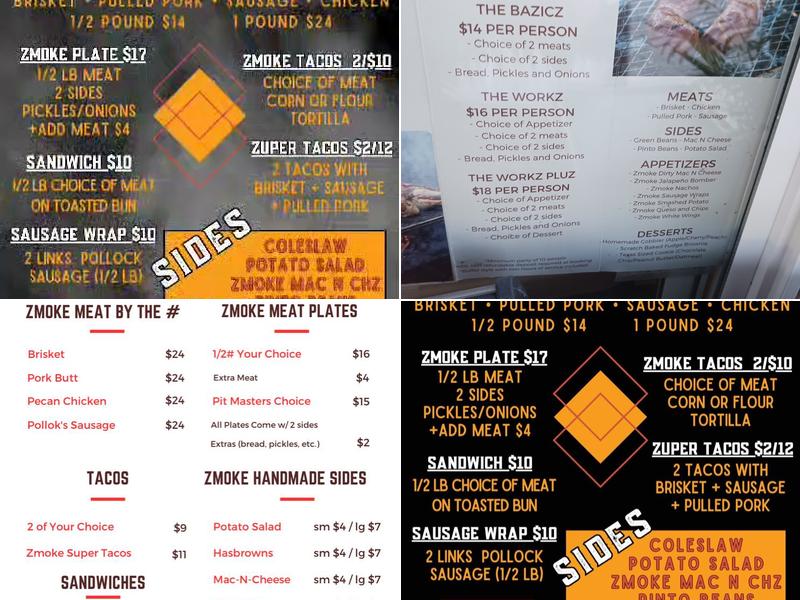 Tommy Zmoke Barbecue Menu