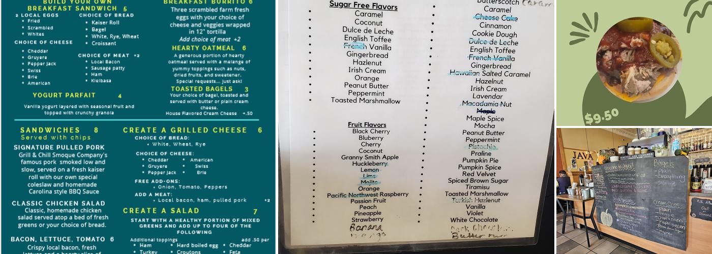 Java & Friends Menu