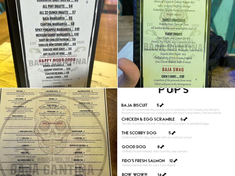 Baja Cantina and Fiesta Menu