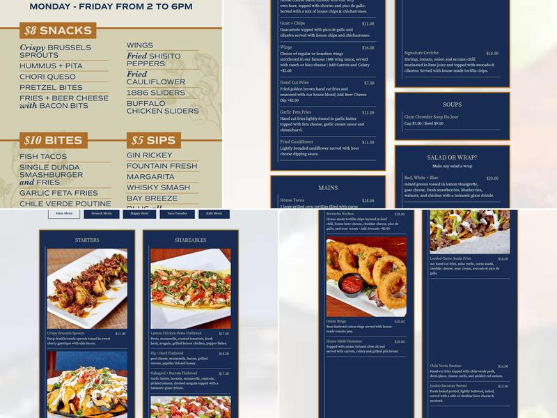 1886 Brewing Company Menu