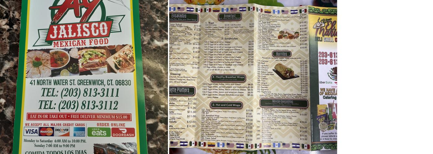 Ay jalisco Menu