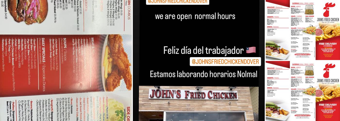 John's Fried Chicken Menu