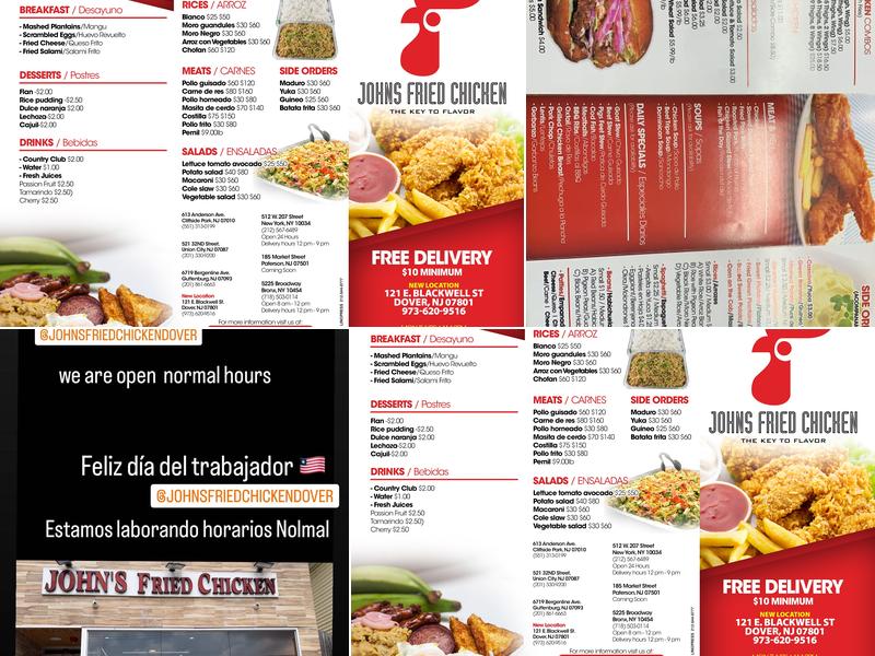 John's Fried Chicken Menu