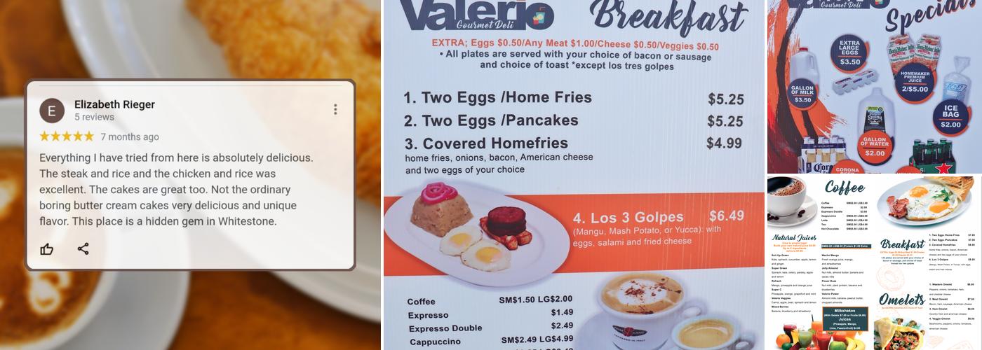 Valerio Gourmet Deli Menu