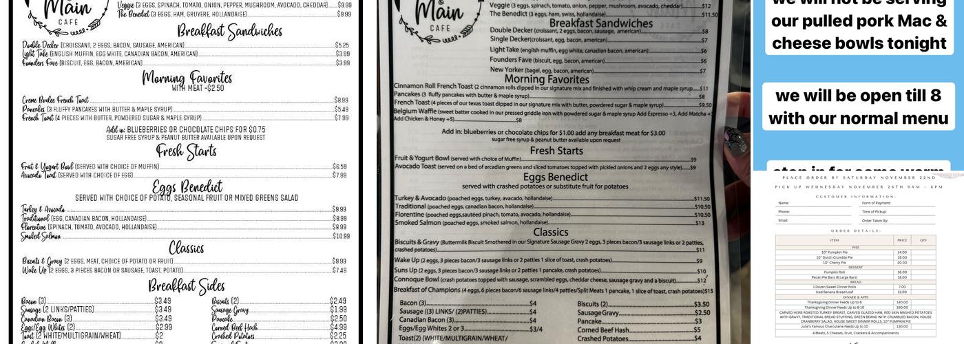 Spring & Main Café Menu