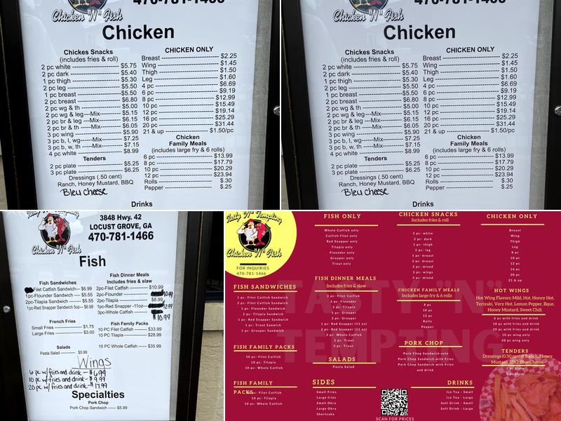 Tasty “N” Tempting Chicken “N” Fish Menu