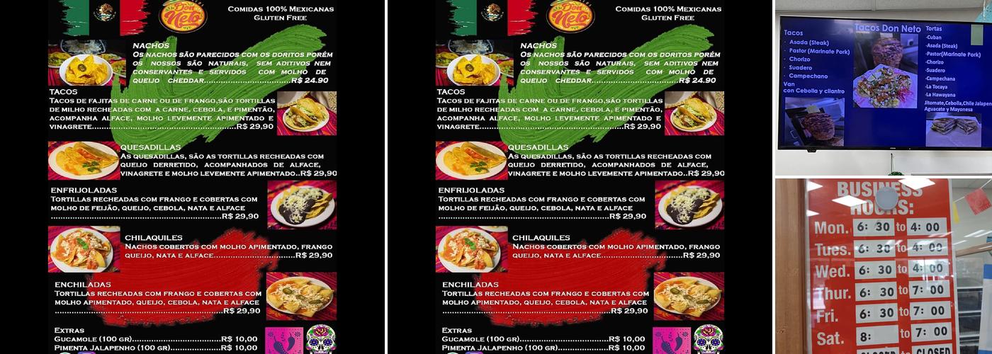 Tacos Don Neto Menu