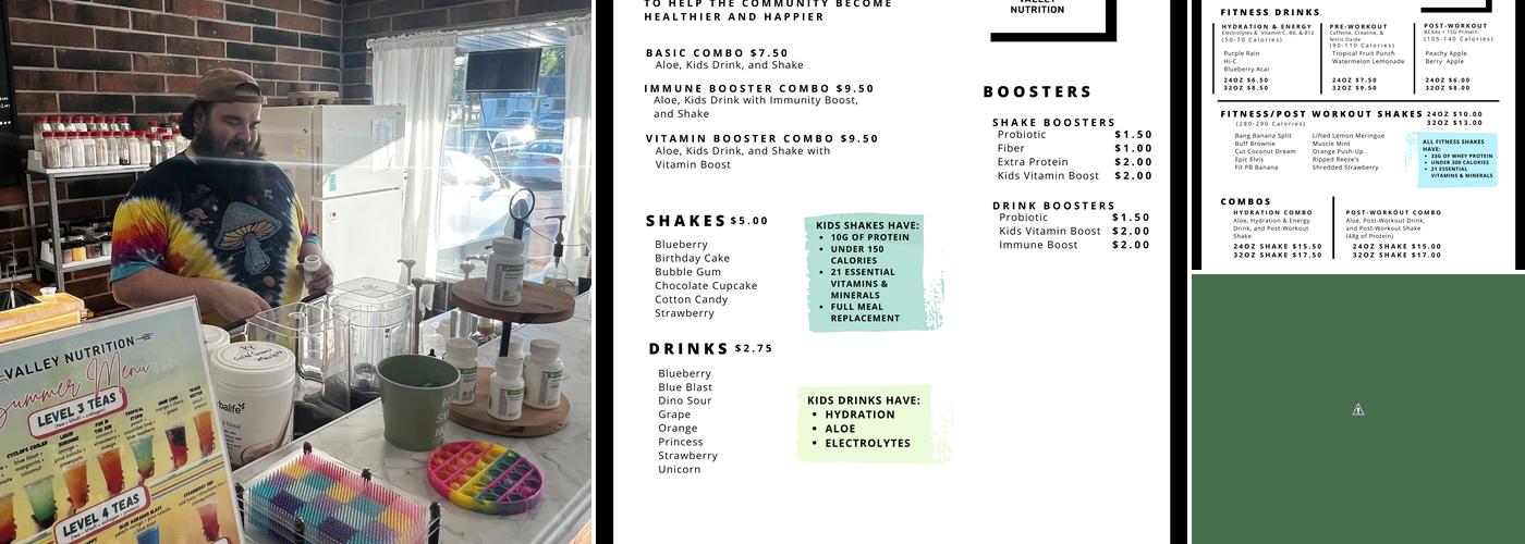 Valley Nutrition Menu