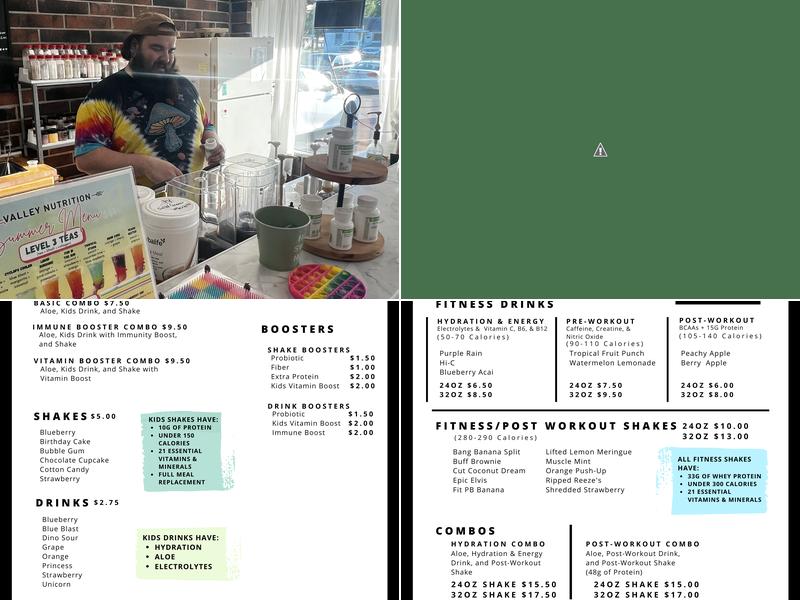 Valley Nutrition Menu