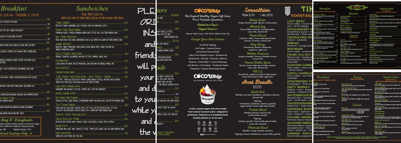 Local Roots Menu