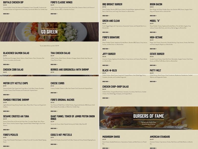 Ford's Garage St. Augustine Menu