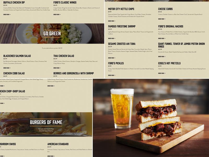 Ford's Garage St. Augustine Menu