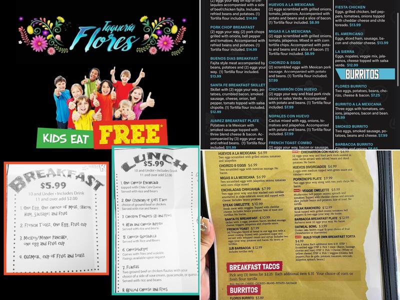 Taquería Flores Menu