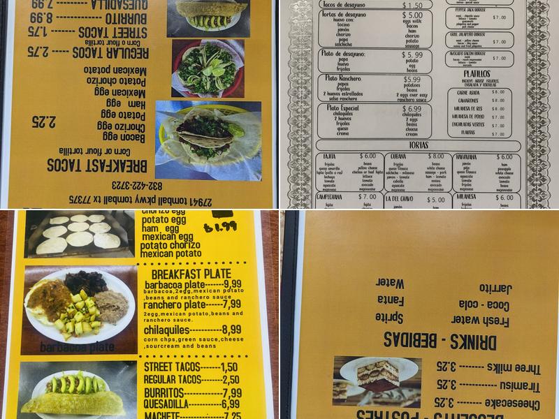 Taqueria Vilchis Menu