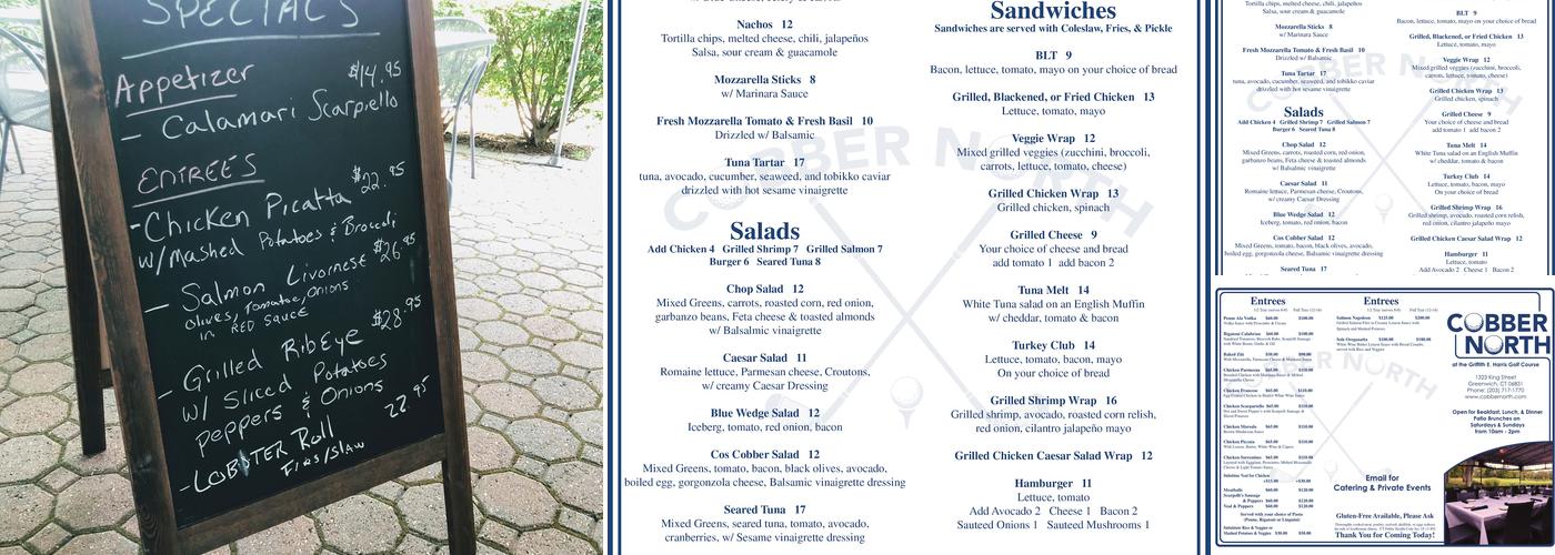 Cobber North Menu