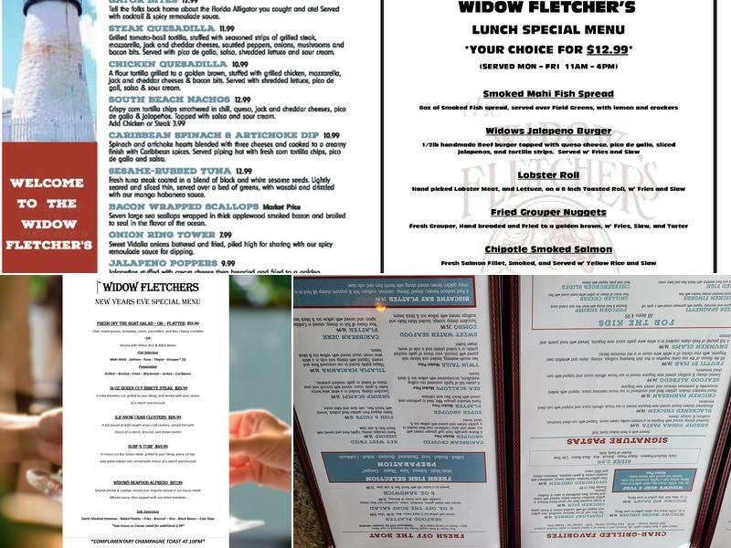 The Widow Fletcher's Menu