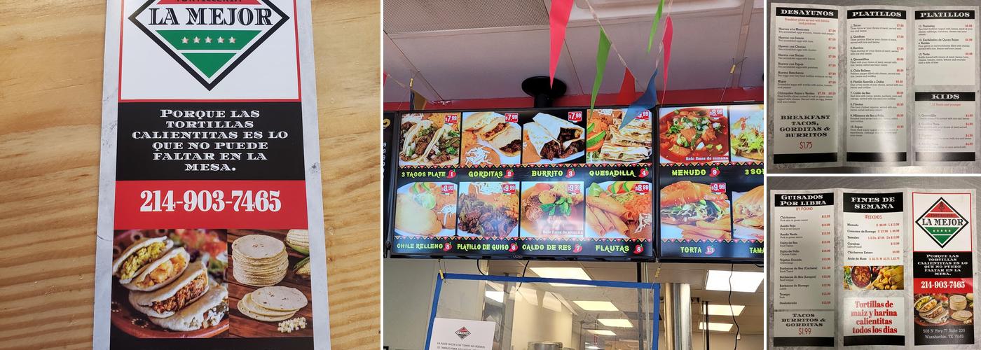 Tortilleria La Mejor Menu