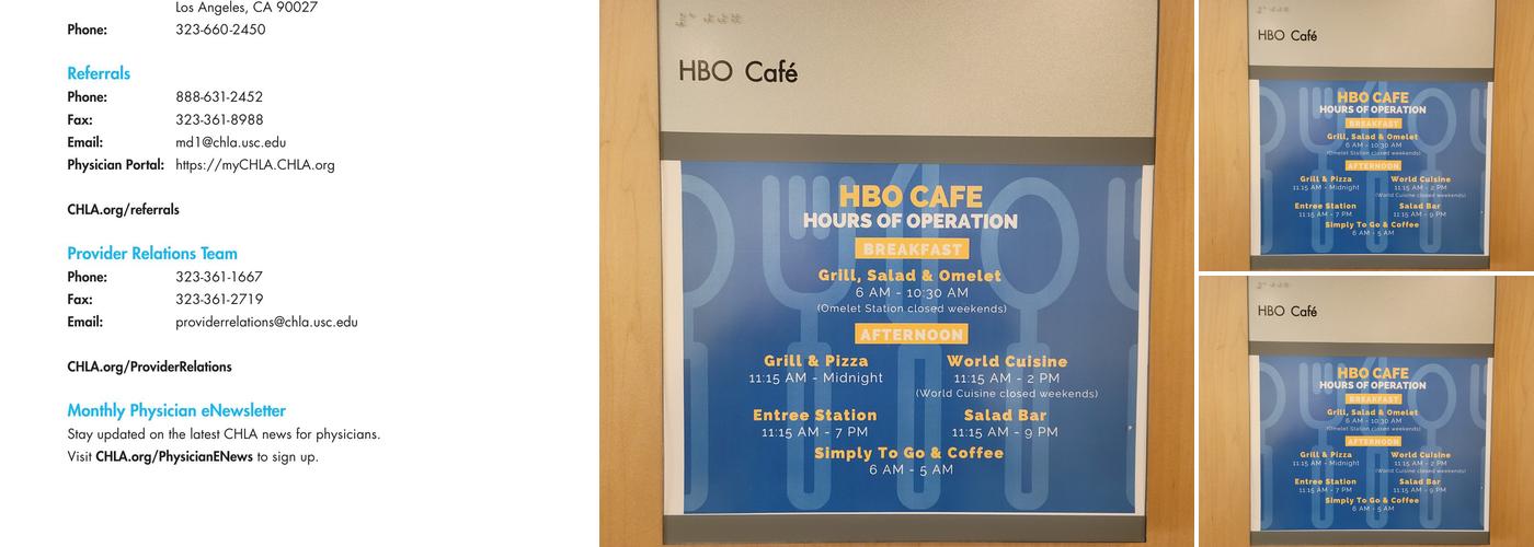 HBO Café Menu